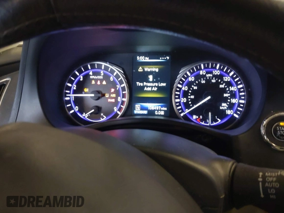 2015 Infiniti Q50 Premium with VIN JN1BV7APXFM353042, listed as a IAAI auction lot 42327460 with 108,497 mi miles and . Bid and sale history available at DreamBid. Image 7.