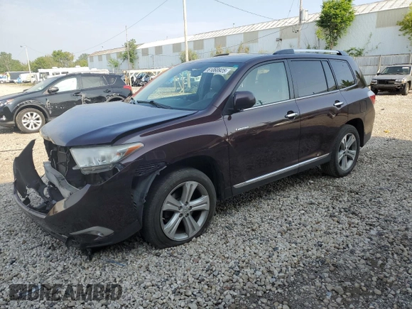 2012 Toyota Highlander Limited with VIN 5TDDK3EH3CS126771, listed as a Copart auction lot 61068925 with 284,891 mi miles and Non repairable. Bid and sale history available at DreamBid. Image 1.