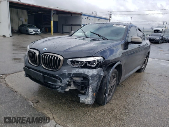 2020 BMW X4 M40i with VIN 5UX2V5C08LLE69327, listed as a Copart auction lot 45966793 with 0 mi miles. Bid and sale history available at carsss.com. Image 1.