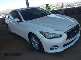 2015 Infiniti Q50 Premium z VIN JN1BV7AP4FM353666, wystawiony jako IAAI lot #42289579 z przebiegiem 96 894 mil mil oraz . Historia ofert i sprzedaży dostępna na DreamBid. Obrazek 1.