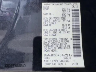 2018 Nissan Titan SV with VIN 1N6AA1EK7JN542912, listed as a Copart auction lot 66685205 with 39,634 mi miles and Non repairable. Bid and sale history available at DreamBid. Image 15.