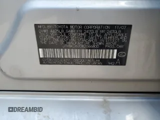 2008 Lexus IS 250 with VIN JTHBK262082066800, listed as a Copart auction lot 53870515 with Not Provided miles and Clean Title. Bid and sale history available at DreamBid. Image 13.