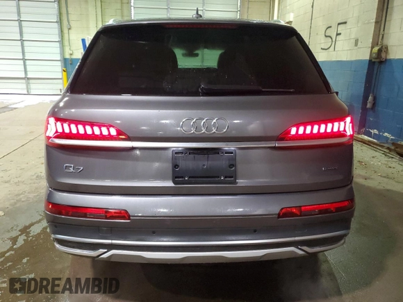 2022 Audi Q7 Premium Plus with VIN WA1LJBF70ND004733, listed as a Copart auction lot 85581334 with 43,181 mi miles and Salvage title. Bid and sale history available at DreamBid. Image 6.