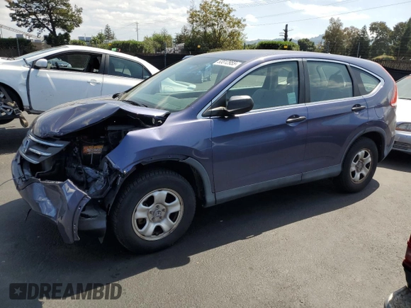 2013 Honda CR-V LX with VIN 3CZRM3H31DG703968, listed as a Copart auction lot 53812955 with 83,679 mi miles and Salvage Title. Bid and sale history available at carsss.com. Image 1.