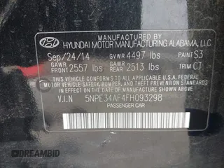 2015 Hyundai Sonata Limited z VIN 5NPE34AF4FH093298, wystawiony jako IAAI lot #42123513 z przebiegiem 206 337 mil mil oraz . Historia ofert i sprzedaży dostępna na DreamBid. Obrazek 9.