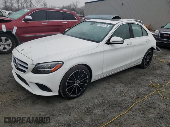 2021 Mercedes-Benz C 300 with VIN W1KWF8DB0MR645662, listed as a Copart auction lot 86515424 with 59,855 mi miles and Salvage Title. Bid and sale history available at carsss.com. Image 1.