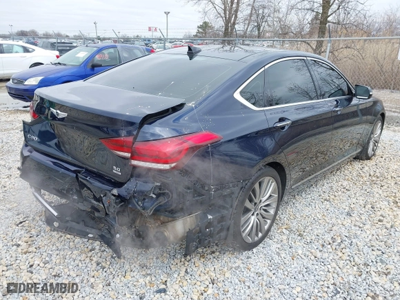 2018 Genesis G80 5.0L Ultimate with VIN KMHGN4JF1JU265669, listed as a IAAI auction lot 41919898 with 54,198 mi miles. Bid and sale history available at carsss.com. Image 4.