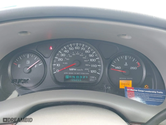 2003 Chevrolet Impala with VIN 2G1WF52E639136361, listed as a IAAI auction lot 41216021 with 135,055 mi miles. Bid and sale history available at carsss.com. Image 7.
