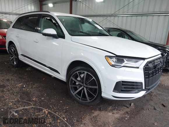 2023 Audi Q7 Premium Plus with VIN WA1LXBF76PD002387, listed as a IAAI auction lot 41307681 with 27,674 mi miles. Bid and sale history available at carsss.com. Image 1.