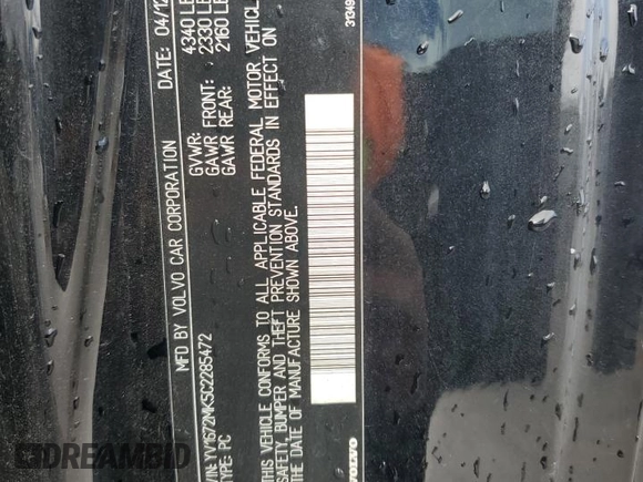 2012 Volvo C30 z VIN YV1672MK5C2285472, wystawiony jako Copart lot #80054034 z przebiegiem 97 082 mil mil oraz Szkoda całkowita • Salvage title. Historia ofert i sprzedaży dostępna na DreamBid. Obrazek 13.