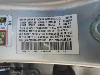 2010 Honda Insight EX with VIN JHMZE2H79AS023173, listed as a Copart auction lot 58087275 with 216,322 mi miles and Salvage title. Bid and sale history available at DreamBid. Image 12.