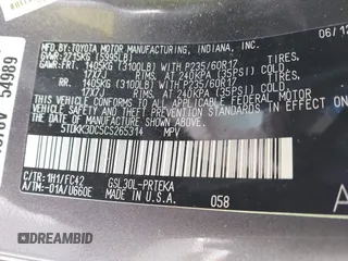 2012 Toyota Sienna LE AAS с VIN 5TDKK3DC5CS265314, выставлен на аукционе IAAI как лот 42270381 с пробегом Не указан миль и . История ставок и продаж доступна на DreamBid. Изображение 9.