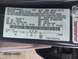 2013 Ford Fiesta SE with VIN 3FADP4EJ6DM205708, listed as a IAAI auction lot 42051721 with 139,143 mi miles. Bid and sale history available at carsss.com. Image 9.