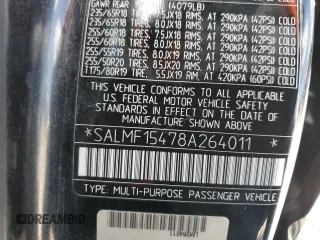 2008 Land Rover Range Rover HSE с VIN SALMF15478A264011, выставлен на аукционе Copart как лот 57839725 с пробегом 147 045 миль миль и Списание • Salvage title. История ставок и продаж доступна на DreamBid. Изображение 13.