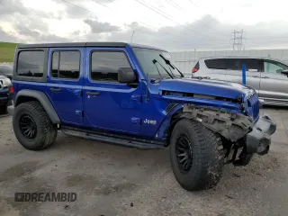 2019 Jeep Wrangler Unlimited Sport S with VIN 1C4HJXDG4KW599193, listed as a Copart auction lot 58918705 with 56,232 mi miles and Salvage title. Bid and sale history available at DreamBid. Image 4.
