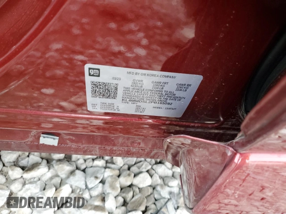 2023 Buick Encore GX Select with VIN KL4MMDSL2PB165092, listed as a Copart auction lot 54218695 with Not provided miles and Salvage title. Bid and sale history available at DreamBid. Image 13.