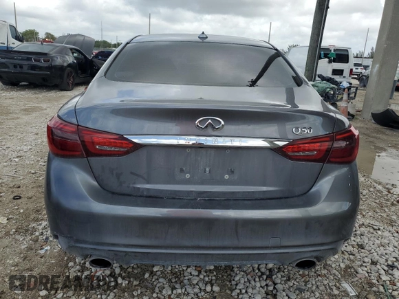 2020 Infiniti Q50 Edition 30 with VIN JN1EV7AP4LM205056, listed as a Copart auction lot 51043005 with 54,493 mi miles and Salvage Title. Bid and sale history available at DreamBid. Image 6.