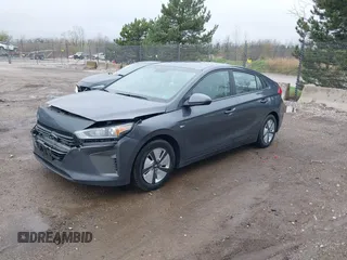 2019 Hyundai Ioniq Blue with VIN KMHC65LC7KU117578, listed as a IAAI auction lot 42173054 with 80,541 mi miles and . Bid and sale history available at DreamBid. Image 2.