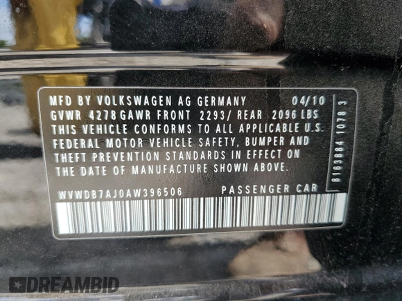 2010 Volkswagen Golf с VIN WVWDB7AJ0AW396506, выставлен на аукционе Copart как лот 52881055 с пробегом 157 135 миль миль и Списание • Salvage title. История ставок и продаж доступна на DreamBid. Изображение 12.