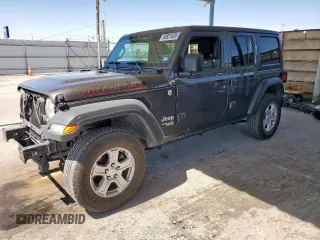 2018 Jeep Wrangler Unlimited Sport with VIN 1C4HJXDG1JW145336, listed as a Copart auction lot 59521635 with 120,089 mi miles and Salvage title. Bid and sale history available at DreamBid. Image 1.