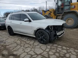 2020 BMW X7 xDrive40i with VIN 5UXCW2C01L9A02909, listed as a Copart auction lot 49825155 with 0 mi miles and Salvage Title. Bid and sale history available at carsss.com. Image 4.