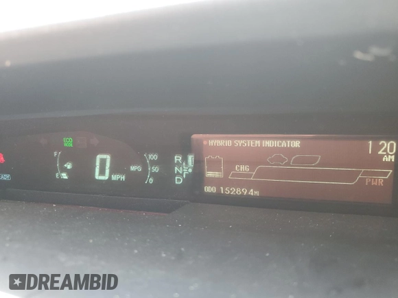 2012 Toyota Prius One with VIN JTDKN3DU2C1492800, listed as a Copart auction lot 54920115 with 152,894 mi miles and Salvage Title. Bid and sale history available at DreamBid. Image 9.
