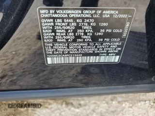 2023 Volkswagen Atlas SE z VIN 1V2WC2CA6PC213446, wystawiony jako Copart lot #78654414 z przebiegiem 49 244 mil mil oraz Szkoda całkowita • Salvage title. Historia ofert i sprzedaży dostępna na DreamBid. Obrazek 15.