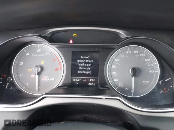 2015 Audi S4 Premium Plus with VIN WAUBGAFL3FA011392, listed as a IAAI auction lot 42082229 with 103,007 mi miles. Bid and sale history available at carsss.com. Image 7.