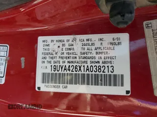 2001 Acura CL Type S z VIN 19UYA426X1A038213, wystawiony jako Copart lot #74719364 z przebiegiem 218 105 mil mil oraz Szkoda całkowita • Salvage title. Historia ofert i sprzedaży dostępna na DreamBid. Obrazek 12.