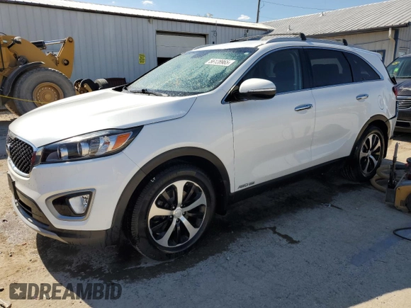 2017 Kia Sorento EX z VIN 5XYPHDA59HG290348, wystawiony jako Copart lot #56128965 z przebiegiem 105 145 mil mil oraz Szkoda całkowita • Salvage title. Historia ofert i sprzedaży dostępna na DreamBid. Obrazek 1.