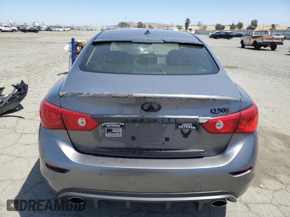 2014 Infiniti Q50 Hybrid Premium with VIN JN1AV7AP5EM690504, listed as a Copart auction lot 55511065 with 79,307 mi miles and Salvage title. Bid and sale history available at DreamBid. Image 6.