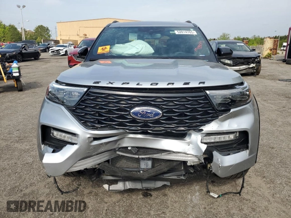 2023 Ford Explorer ST-Line with VIN 1FMSK7KH1PGB21485, listed as a Copart auction lot 52814765 with 14,144 mi miles and Salvage title. Bid and sale history available at DreamBid. Image 5.