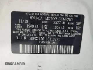 2020 Hyundai Accent SE with VIN 3KPC24A61LE113971, listed as a Copart auction lot 46341335 with 92,794 mi miles and Salvage Title. Bid and sale history available at carsss.com. Image 12.