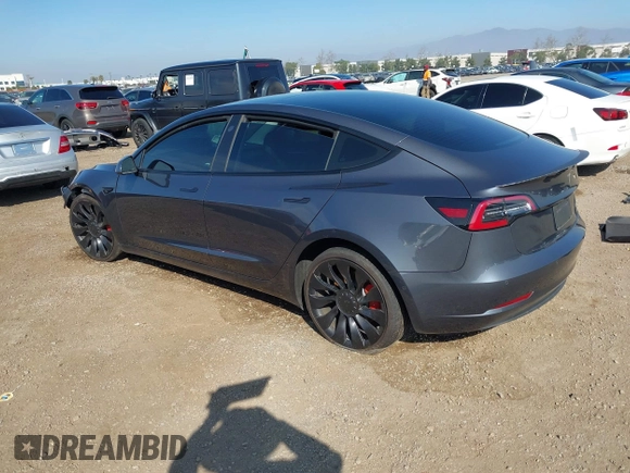 2022 Tesla Model 3 Performance with VIN 5YJ3E1ECXNF264830, listed as a IAAI auction lot 41625494 with Not Provided miles and . Bid and sale history available at carsss.com. Image 3.