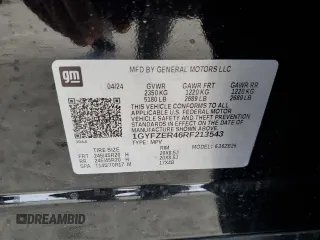 2024 Cadillac XT4 FWD Sport with VIN 1GYFZER46RF213543, listed as a Copart auction lot 83609754 with 3,878 mi miles and Salvage title. Bid and sale history available at DreamBid. Image 13.