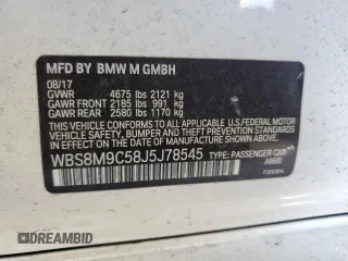 2018 BMW M3 z VIN WBS8M9C58J5J78545, wystawiony jako Copart lot #48081745 z przebiegiem 48 166 mil mil oraz Szkody całkowita. Historia ofert i sprzedaży dostępna na DreamBid. Obrazek 12.