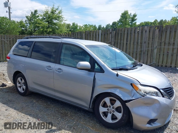 2014 Toyota Sienna LE AAS with VIN 5TDKK3DC4ES511305, listed as a IAAI auction lot 42652770 with 71,808 mi miles and . Bid and sale history available at DreamBid. Image 1.