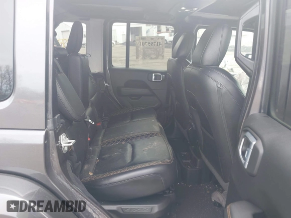 2021 Jeep Wrangler Unlimited Sahara with VIN 1C4JJXP65MW676726, listed as a IAAI auction lot 41795701 with 38,480 mi miles and . Bid and sale history available at DreamBid. Image 8.