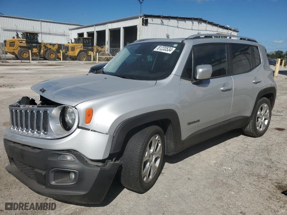 2015 Jeep Renegade Limited with VIN ZACCJADT6FPC33937, listed as a Copart auction lot 81233534 with 81,468 mi miles and Salvage Title. Bid and sale history available at carsss.com. Image 1.