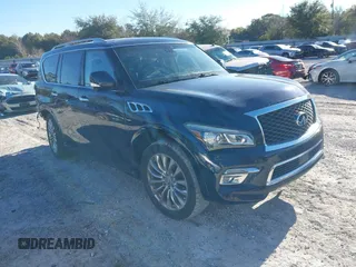 2017 Infiniti QX80 with VIN JN8AZ2NE8H9152064, listed as a IAAI auction lot 41356239 with 100,747 mi miles. Bid and sale history available at carsss.com. Image 1.