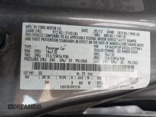 2013 Ford Focus SE with VIN 1FADP3F25DL337961, listed as a IAAI auction lot 42410460 with 143,446 mi miles and . Bid and sale history available at DreamBid. Image 9.