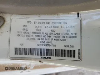 2003 Volvo S40 with VIN YV1VS29593F947544, listed as a Copart auction lot 83707754 with 125,782 mi miles and Clean Title. Bid and sale history available at carsss.com. Image 12.