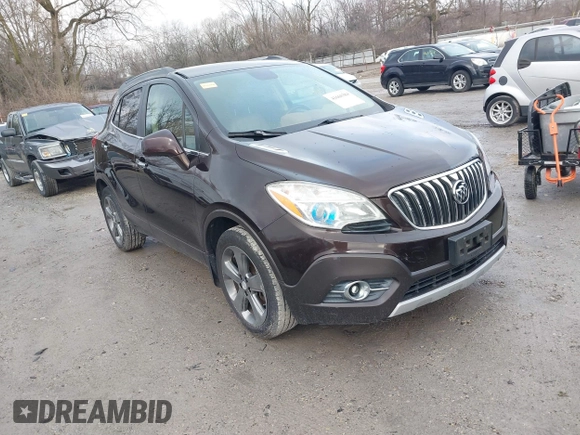 2013 Buick Encore Leather with VIN KL4CJCSB0DB144646, listed as a IAAI auction lot 41668384 with 122,082 mi miles and . Bid and sale history available at carsss.com. Image 1.