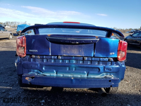 2003 Toyota Celica GT with VIN JTDDR32T530147760, listed as a Copart auction lot 86817994 with 105,282 mi miles and Salvage Title. Bid and sale history available at carsss.com. Image 6.