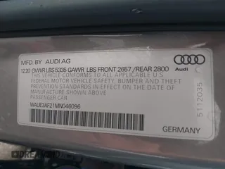 2021 Audi A6 Premium Plus z VIN WAUE3AF21MN046096, wystawiony jako IAAI lot #42140968 z przebiegiem 56 753 mil mil oraz . Historia ofert i sprzedaży dostępna na DreamBid. Obrazek 9.