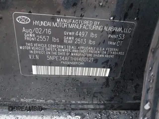 2017 Hyundai Sonata Sport with VIN 5NPE34AF1HH480121, listed as a IAAI auction lot 41823070 with 81,569 mi miles. Bid and sale history available at carsss.com. Image 9.