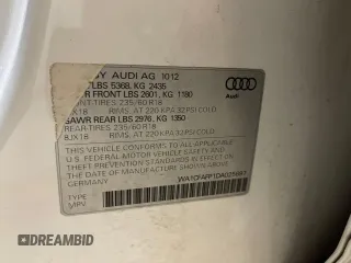 2013 Audi Q5 Premium with VIN WA1CFAFP1DA025697, listed as a Copart auction lot 51061445 with 175,534 mi miles and Clean Title. Bid and sale history available at carsss.com. Image 10.