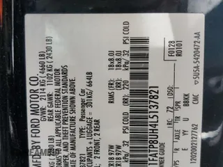 2020 Ford Mustang EcoBoost с VIN 1FATP8UH4L5137821, выставлен на аукционе Copart как лот 58834615 с пробегом 102 707 миль миль и Списание • Salvage title. История ставок и продаж доступна на DreamBid. Изображение 13.
