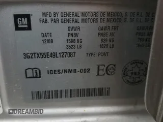 2009 Pontiac G3 SE z VIN 3G2TX55E49L127087, wystawiony jako Copart lot #65642374 z przebiegiem 151 990 mil mil oraz Tytuł czysty. Historia ofert i sprzedaży dostępna na DreamBid. Obrazek 12.