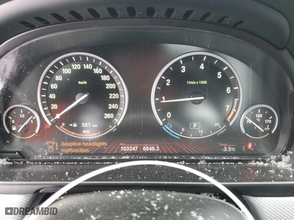 2012 BMW 5 Series 535i xDrive with VIN WBAFU7C5XCDU61134, listed as a Copart auction lot 43600675 with 103,347 mi miles and Salvage Title. Bid and sale history available at carsss.com. Image 9.